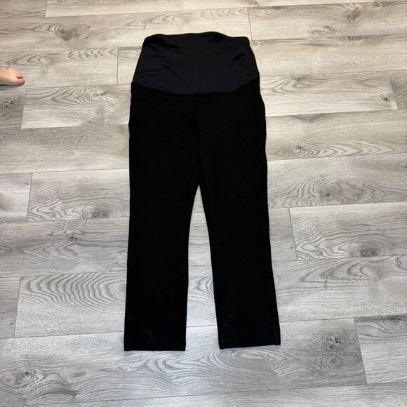 Isabel Maternity Ankle Jeggings Pants Size M Black Stretch Crossover Waistband P - Picture 8 of 10